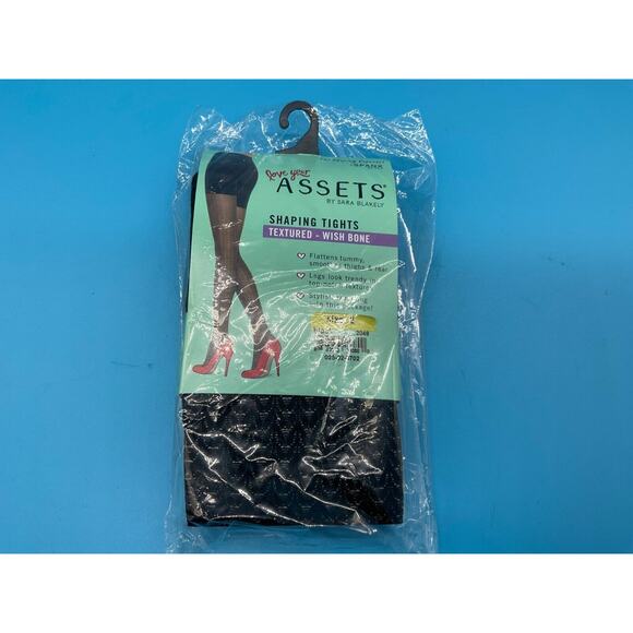 NEW Love Your Asset Shaping Tights Black Size 2 Textured Wish Bone Spanx - Picture 1 of 2